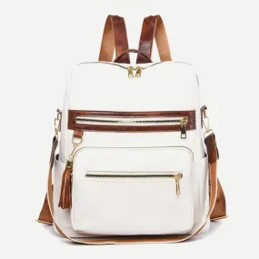 Functional Small Leather Backpack Shoulder Bag Daypack for Women Girls