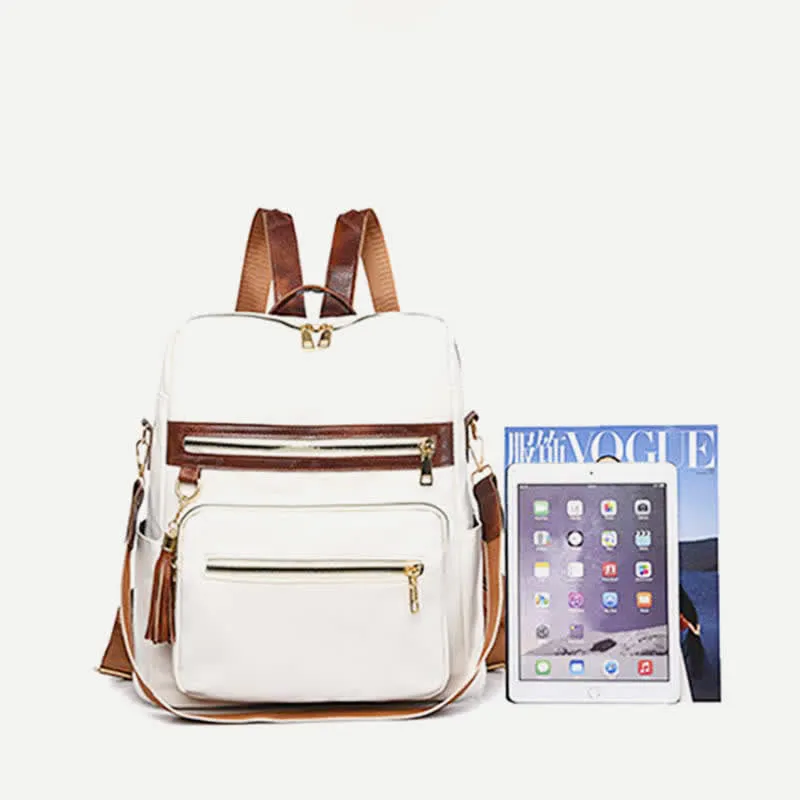 Functional Small Leather Backpack Shoulder Bag Daypack for Women Girls