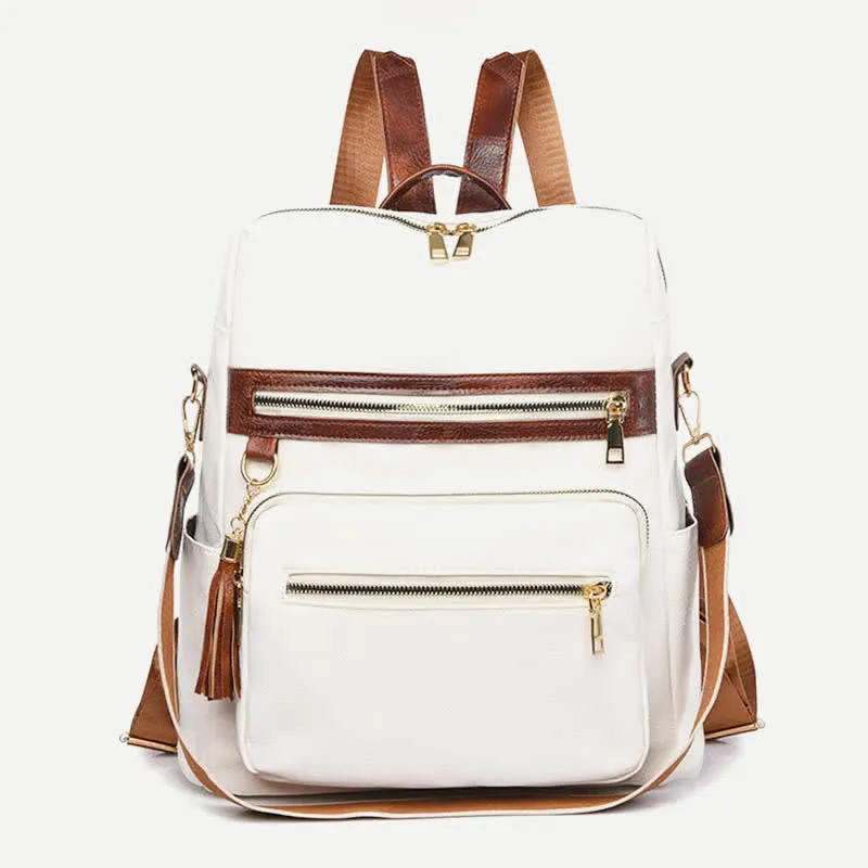 Functional Small Leather Backpack Shoulder Bag Daypack for Women Girls