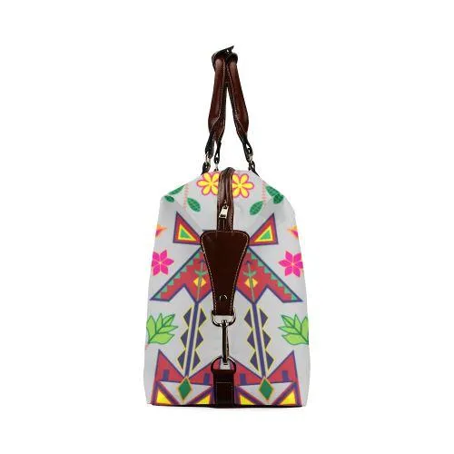 Geometric Floral Spring-Gray Classic Travel Bag