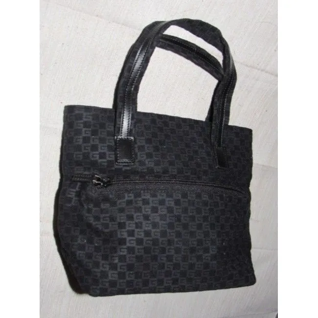 Gucci Top Handle Bag Vintage Pursesdesigner Purses Black Suede Satchel