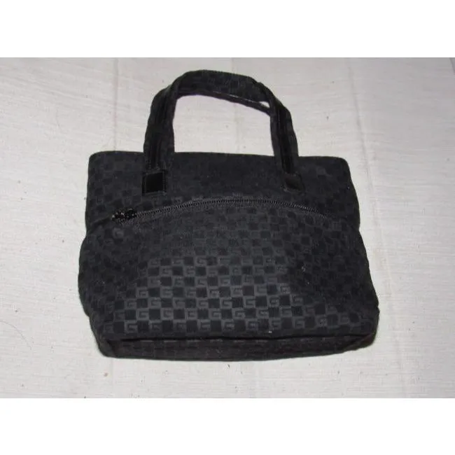 Gucci Top Handle Bag Vintage Pursesdesigner Purses Black Suede Satchel