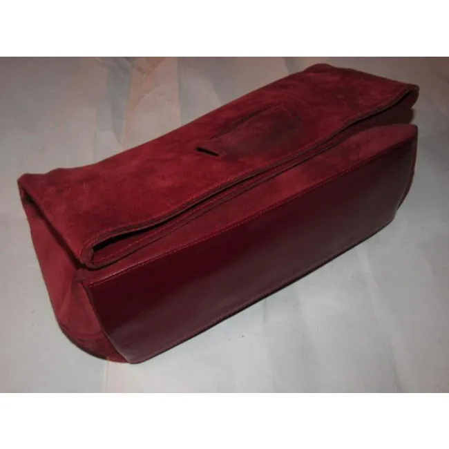 Gucci Vintage Pursesdesigner Purses Red Suede And Leather Leathersuede Tote