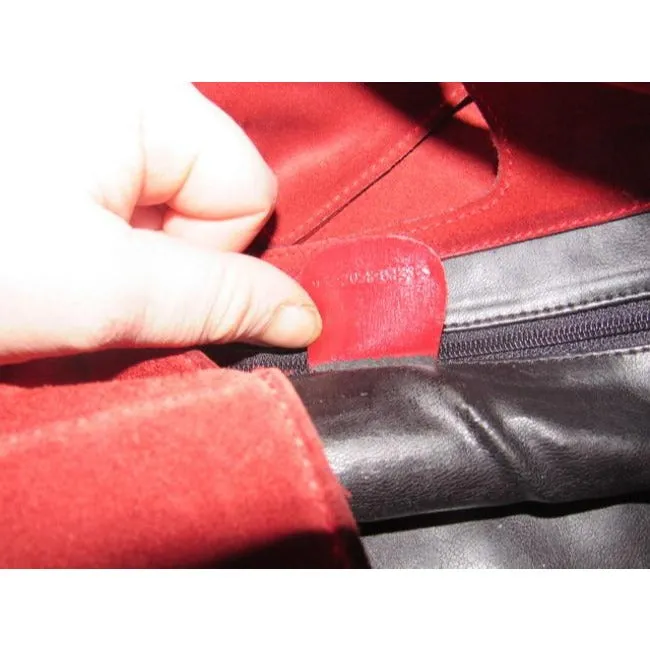 Gucci Vintage Pursesdesigner Purses Red Suede And Leather Leathersuede Tote