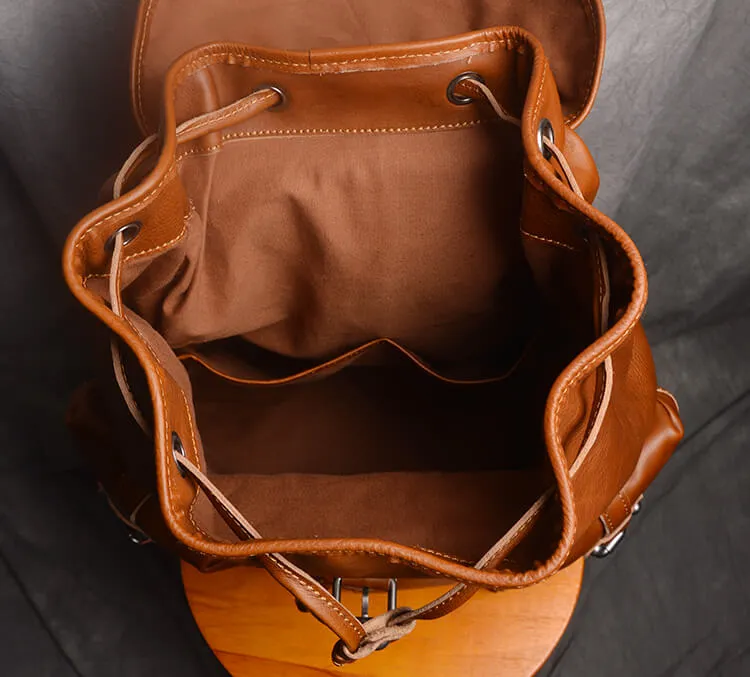 Handmade Vegetable Tanned Leather Travel Backpack, School Backpack GJ9010