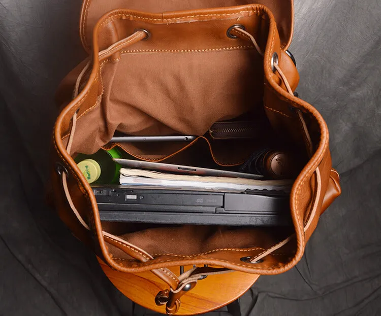 Handmade Vegetable Tanned Leather Travel Backpack, School Backpack GJ9010