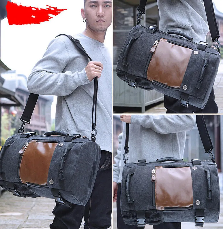 High-Grade Men's Luggage Bag, Shoulder Bag, Canvas Travel Backpack, Handbag KA208