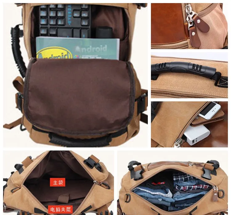 High-Grade Men's Luggage Bag, Shoulder Bag, Canvas Travel Backpack, Handbag KA208