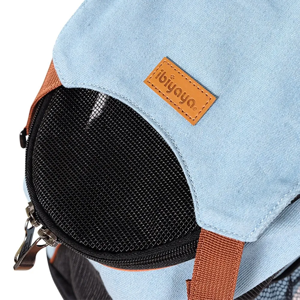 Ibiyaya Denim Fun Lightweight Pet Carrier Dog Backpack 2.0