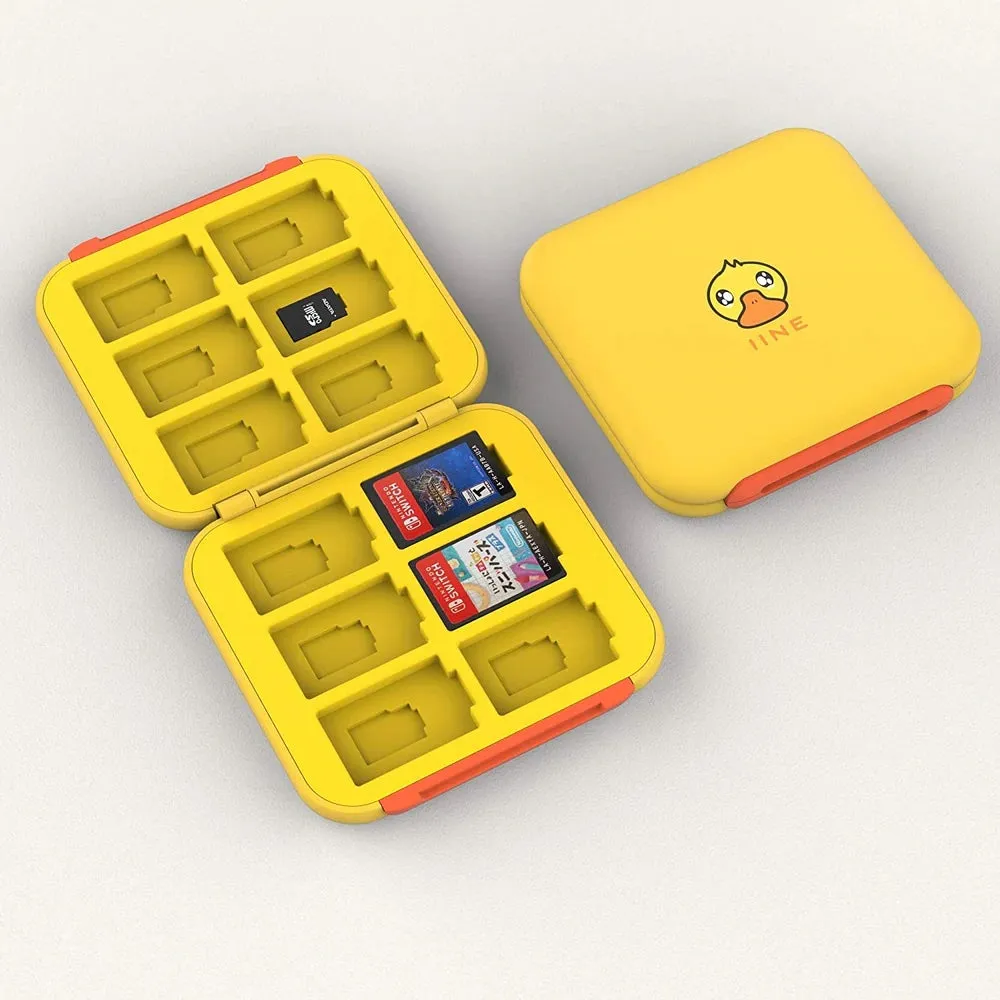 IINE NSW Game Card Case 6 6 Magnetic Auto-Close (Yellow Duck) (L478)