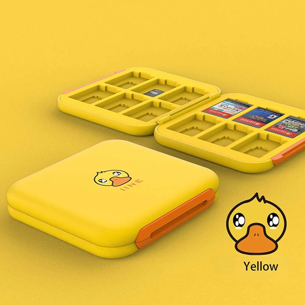 IINE NSW Game Card Case 6 6 Magnetic Auto-Close (Yellow Duck) (L478)