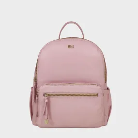 'ISABELLA' Baby Pink Lightweight Luxurious Baby Changing/Diaper Leather Backpack