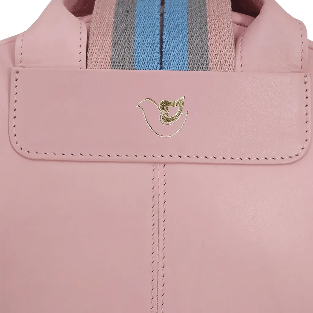 'ISABELLA' Baby Pink Lightweight Luxurious Baby Changing/Diaper Leather Backpack
