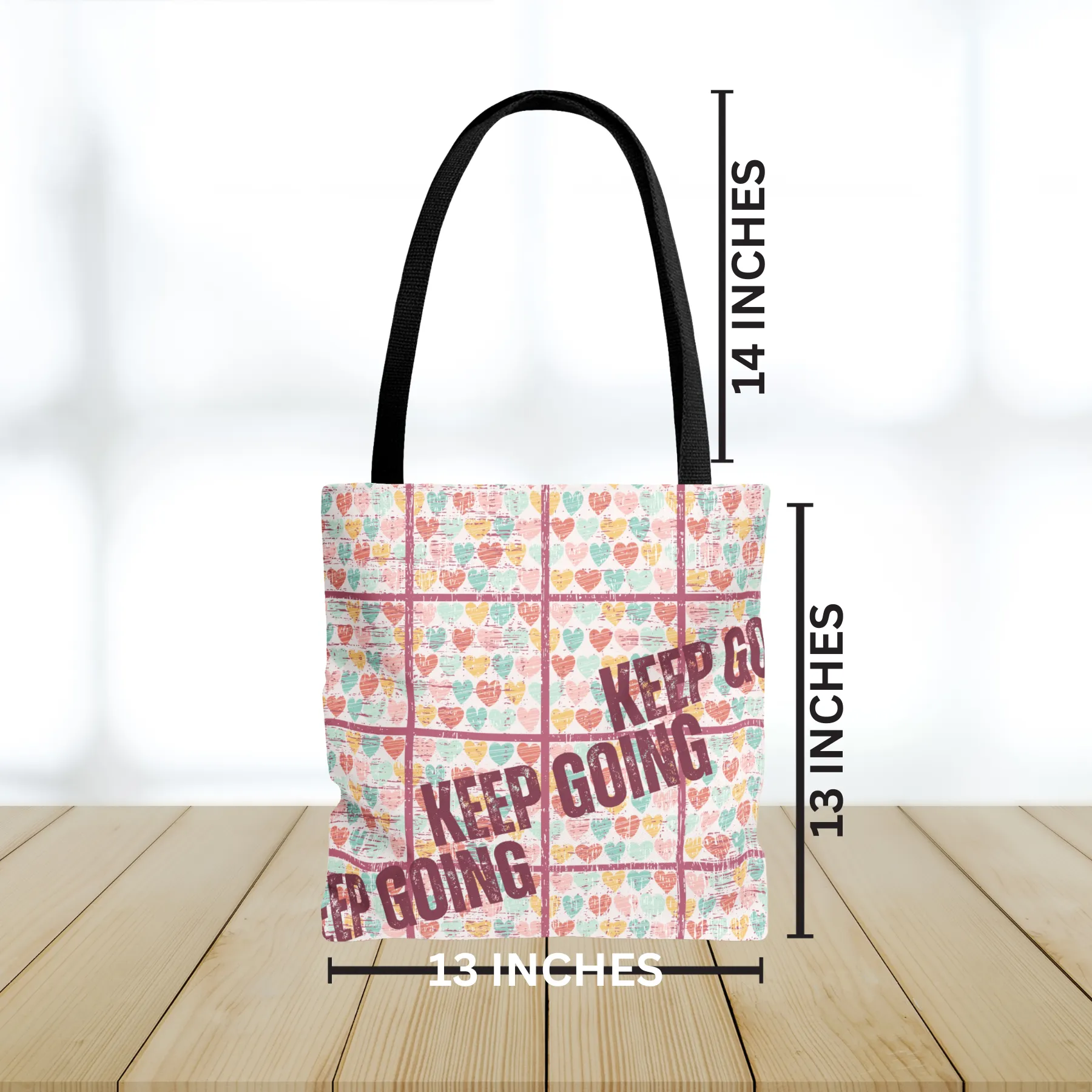 Keep Going: Women's Motivational Small Tote Bag for Everyday Inspiration