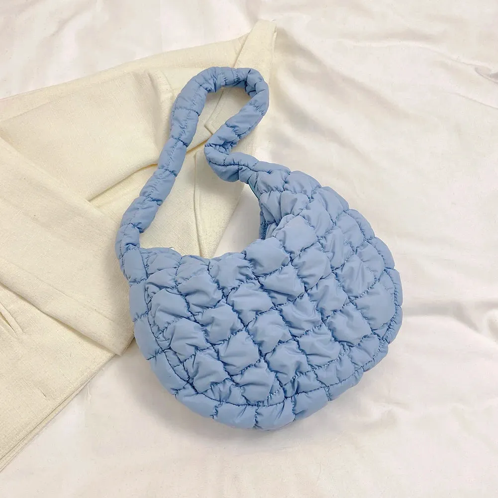 Lady Glams Quilted Padded Crossbody Bag - Stylish Designer Handbag for Women