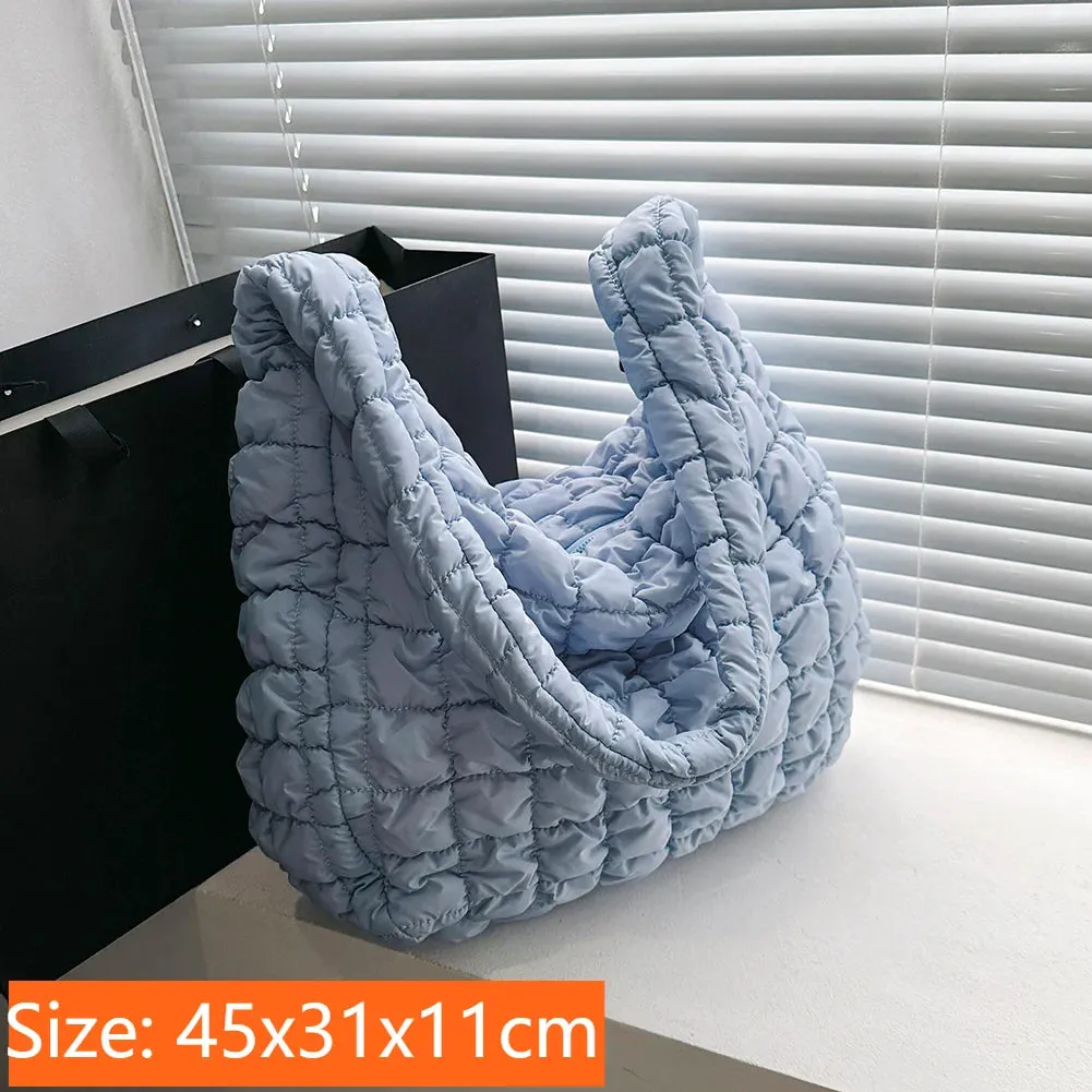 Lady Glams Quilted Padded Crossbody Bag - Stylish Designer Handbag for Women