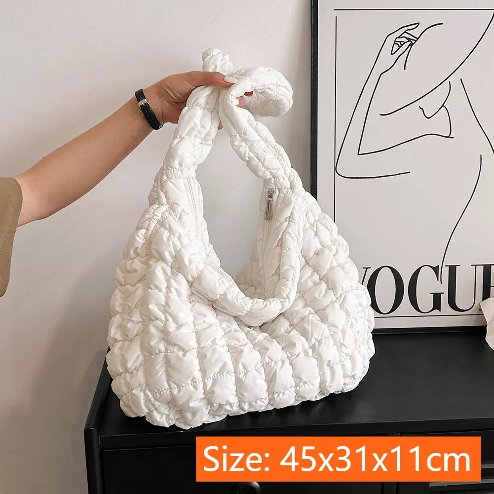 Lady Glams Quilted Padded Crossbody Bag - Stylish Designer Handbag for Women
