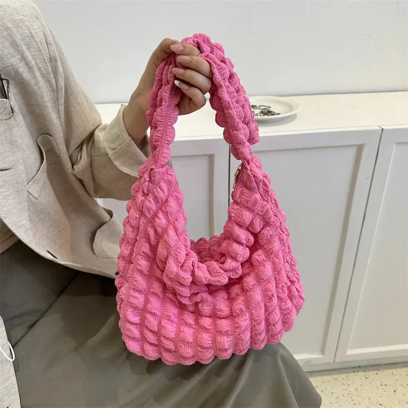 Lady Glams Quilted Padded Crossbody Bag - Stylish Designer Handbag for Women