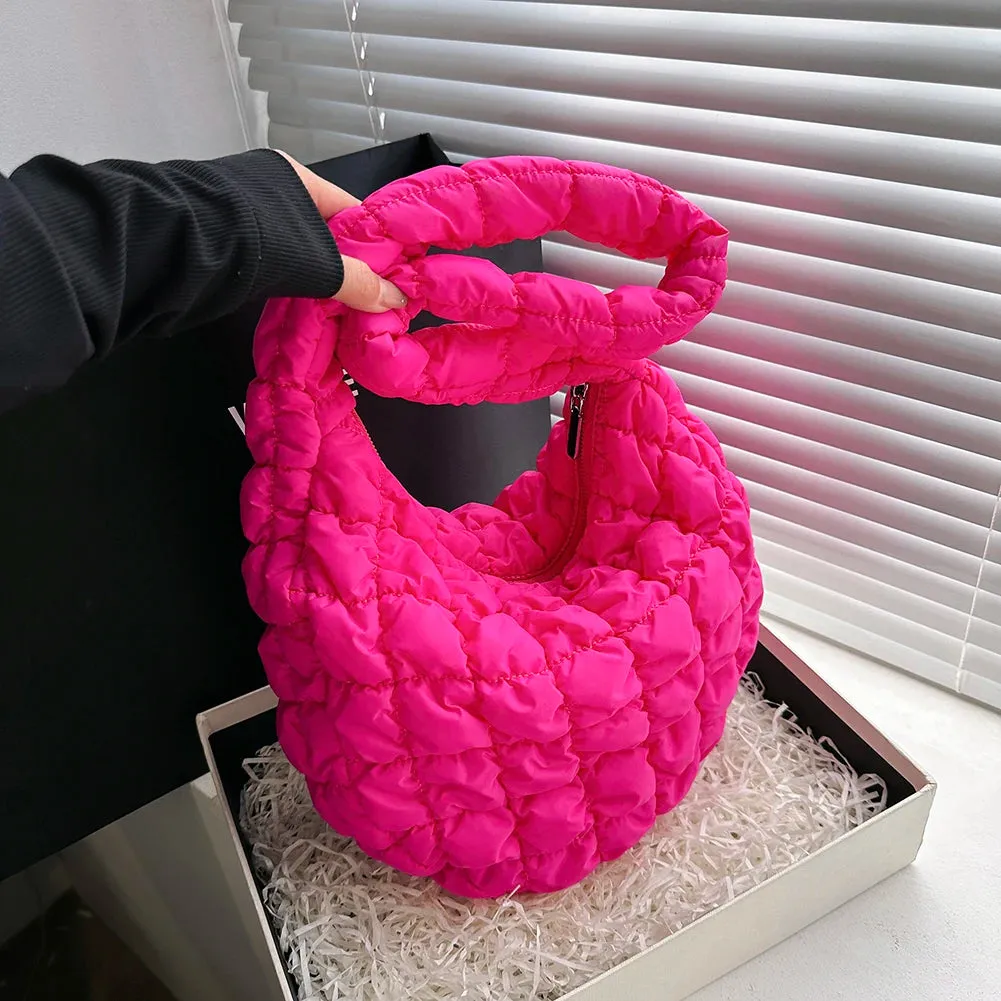 Lady Glams Quilted Padded Crossbody Bag - Stylish Designer Handbag for Women