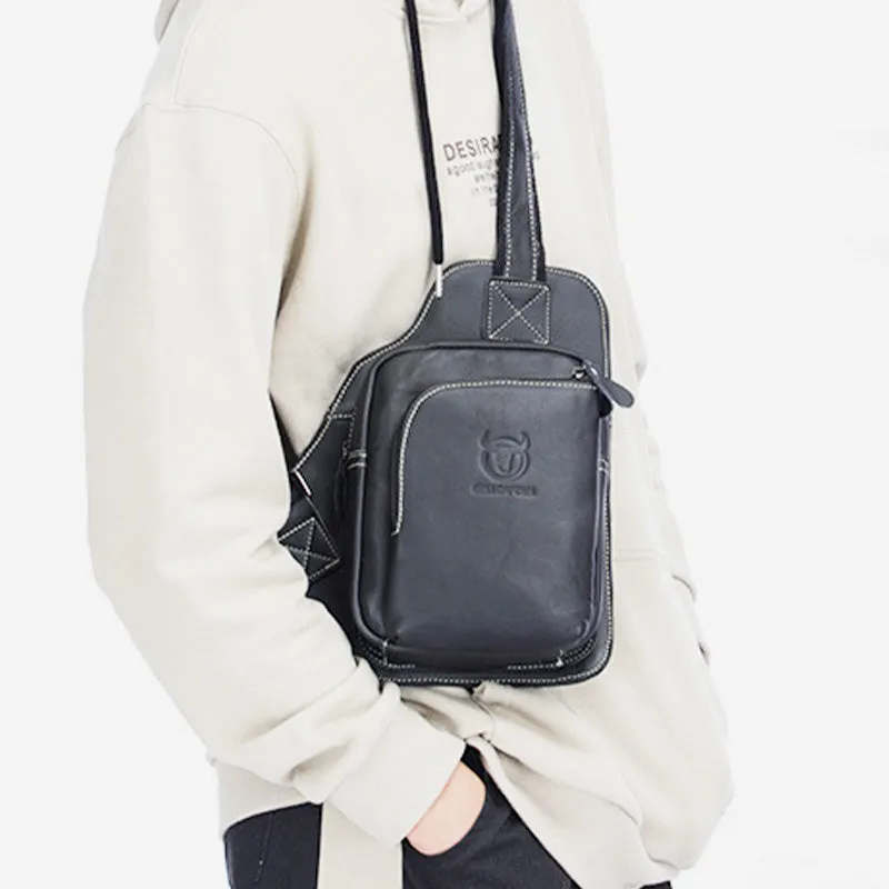 Large Capacity Genuine Leather Sling Bag