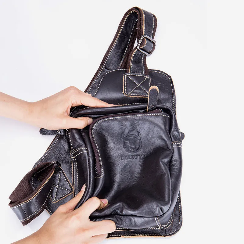 Large Capacity Genuine Leather Sling Bag