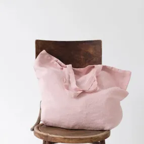 Large Linen Bag Misty Rose