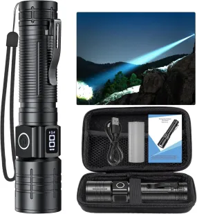 LED Flashlight, High Powered 50000 Lumens 6 Modes Waterproof