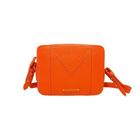 MANDAVA Women's PU Leather Crossbody Bag | Ladies Mini Shoulder Bag with Adjustable & Detachable Strap (Orange)
