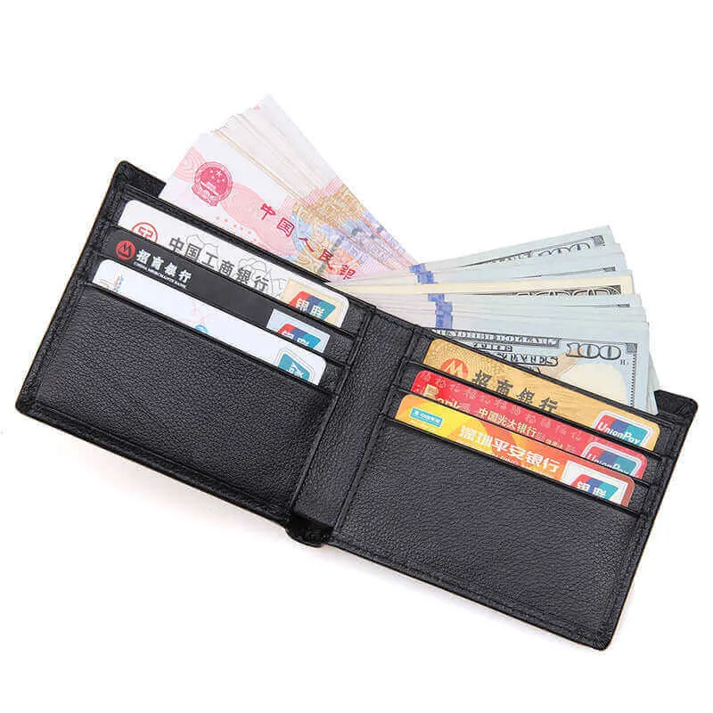 Men's Black Bifold Leather Wallet NZ