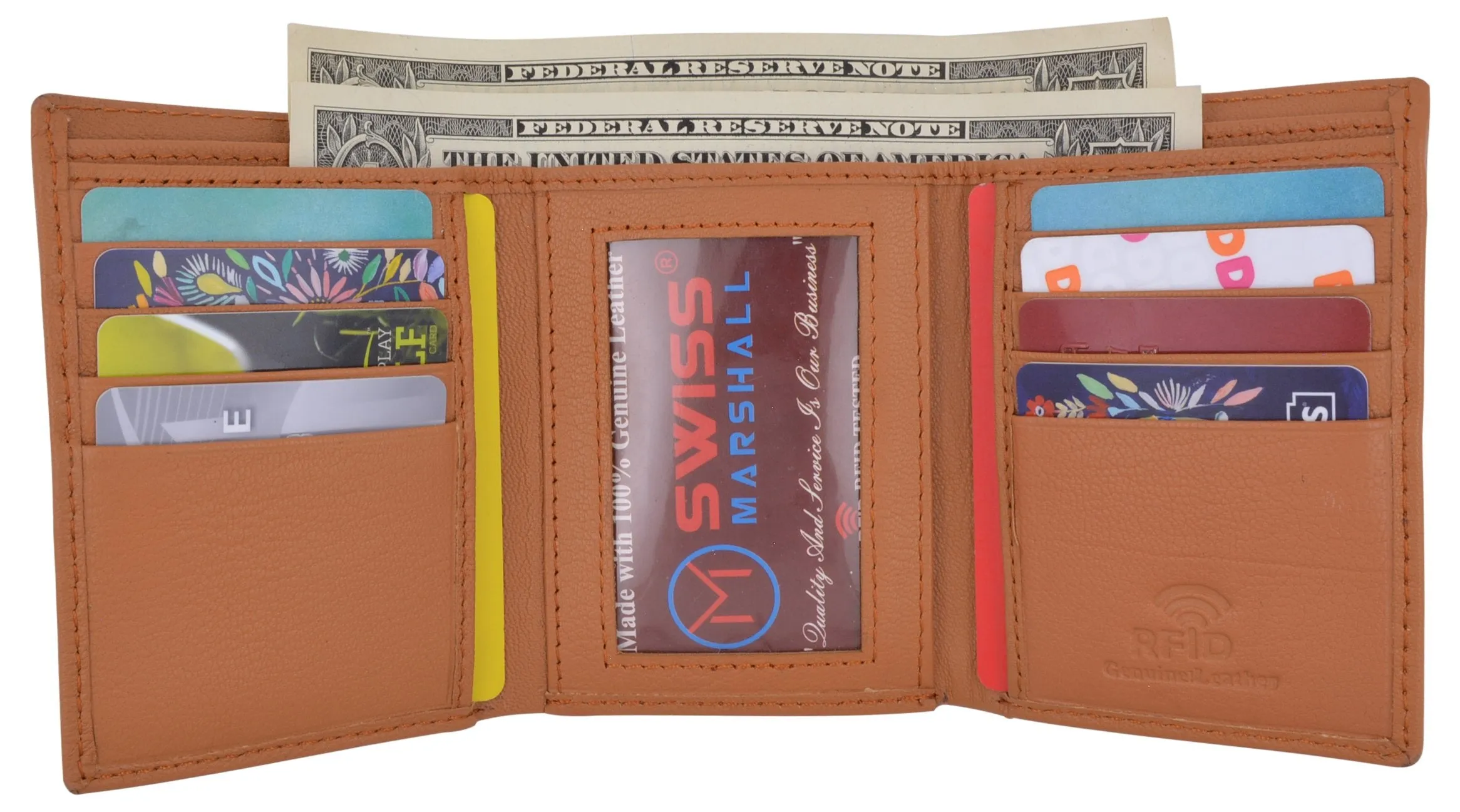 Men's Classic Trifold RFID Security Blocking Slim Credit Card ID Premium Leather Wallet RFIDGT1107LGP