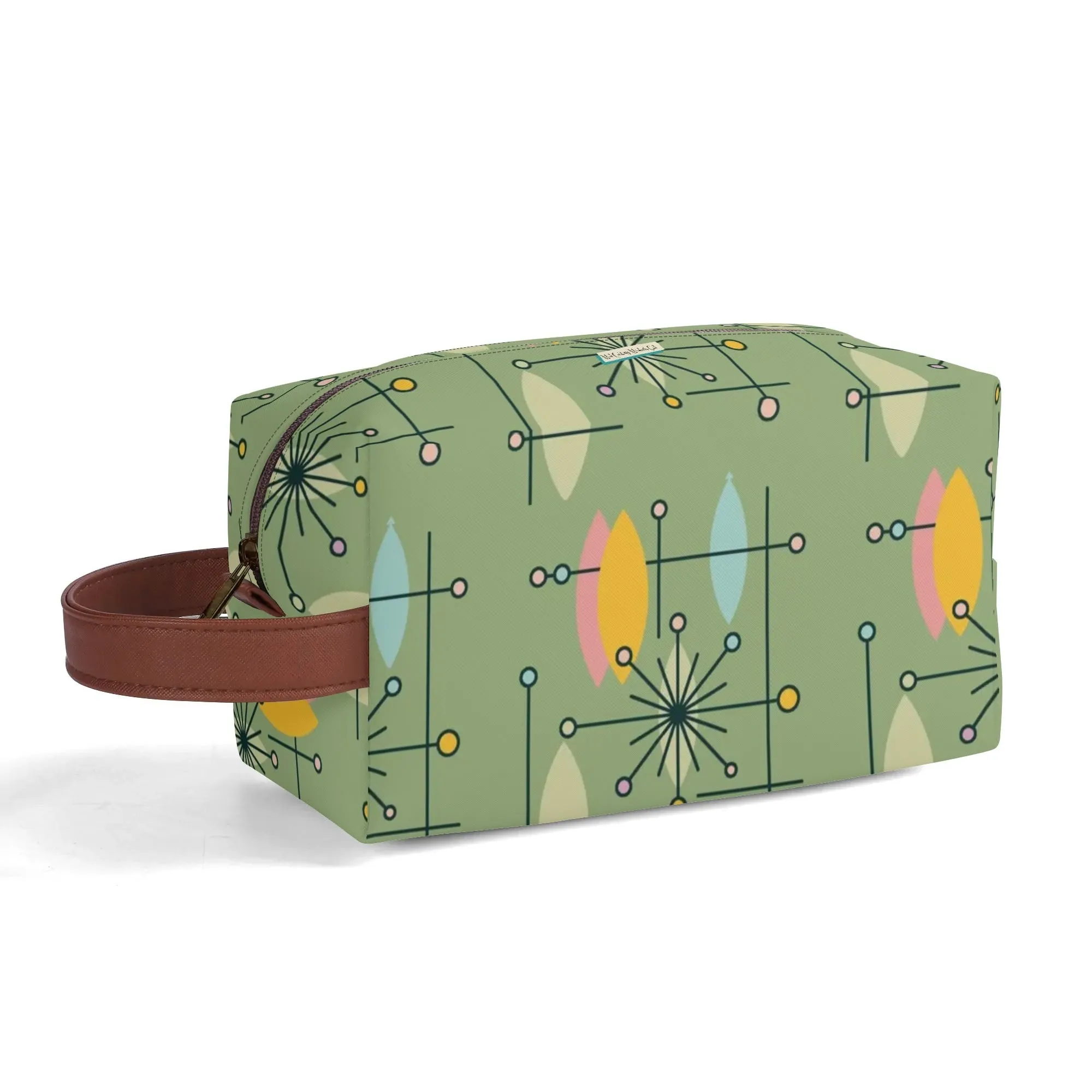 Mid Mod Kitschy Atomic Cat Travel Toiletry Bag