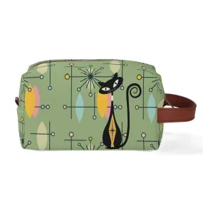 Mid Mod Kitschy Atomic Cat Travel Toiletry Bag