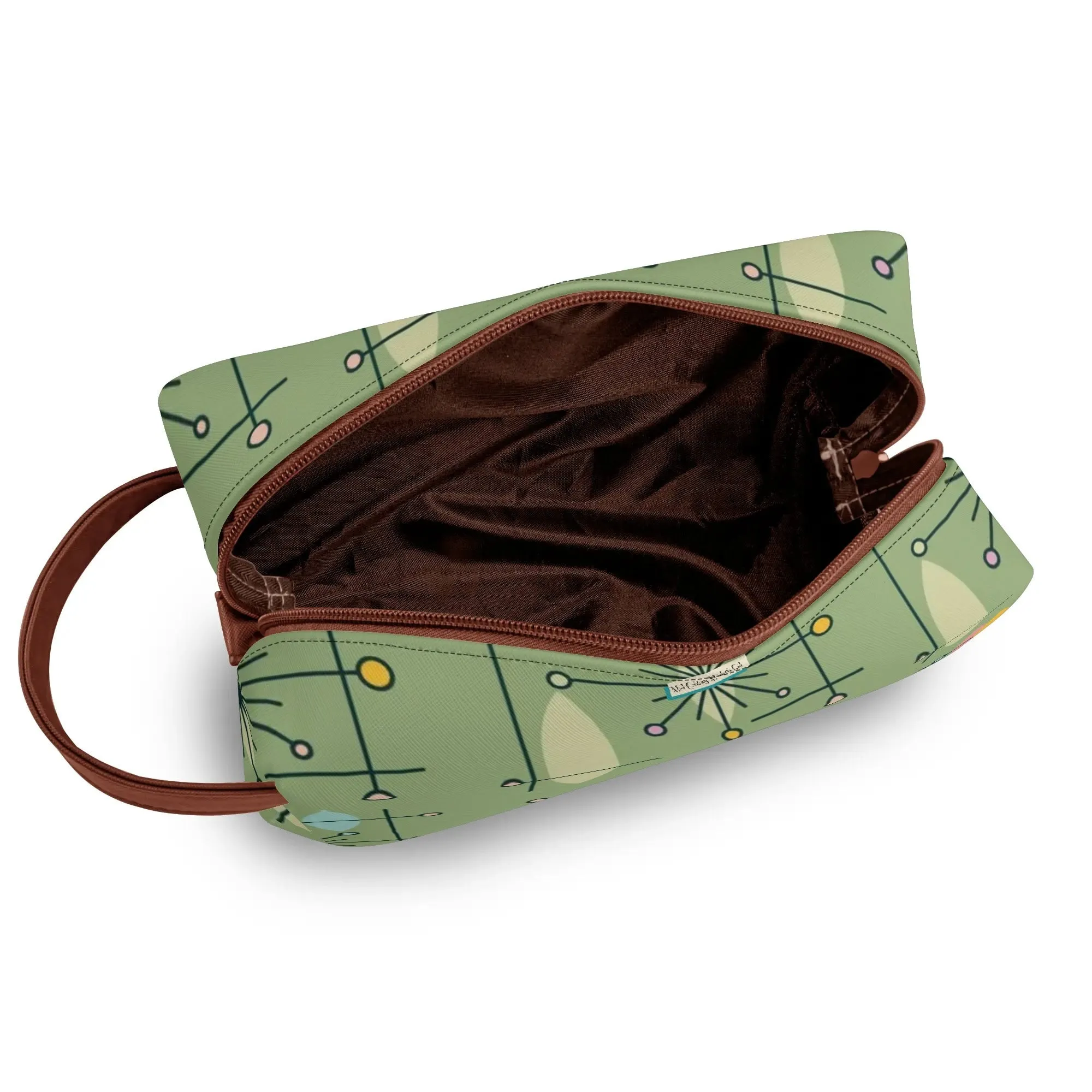 Mid Mod Kitschy Atomic Cat Travel Toiletry Bag