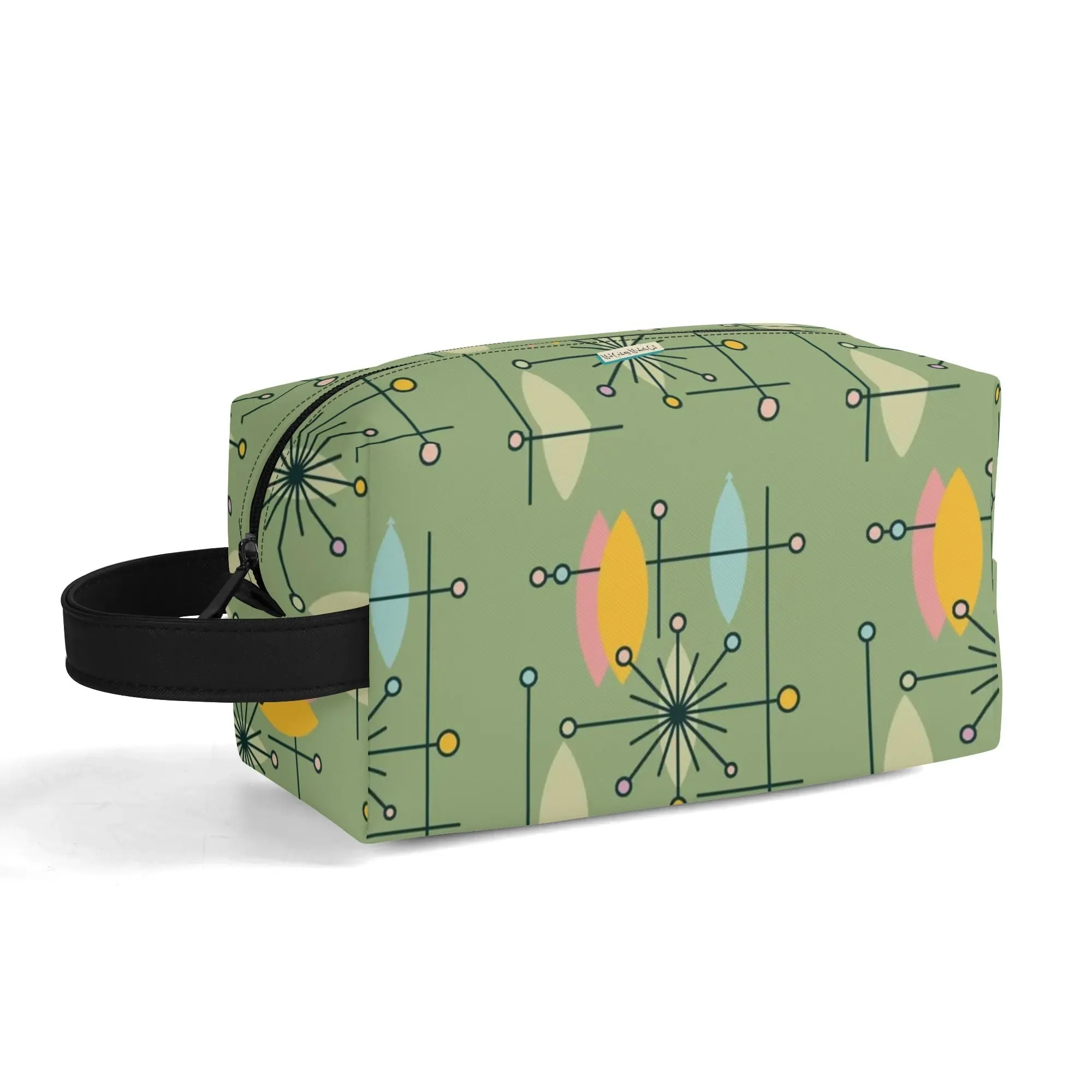 Mid Mod Kitschy Atomic Cat Travel Toiletry Bag