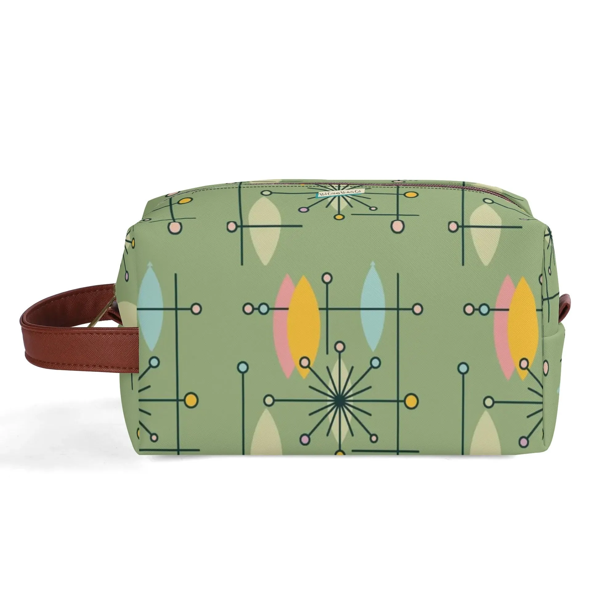 Mid Mod Kitschy Atomic Cat Travel Toiletry Bag