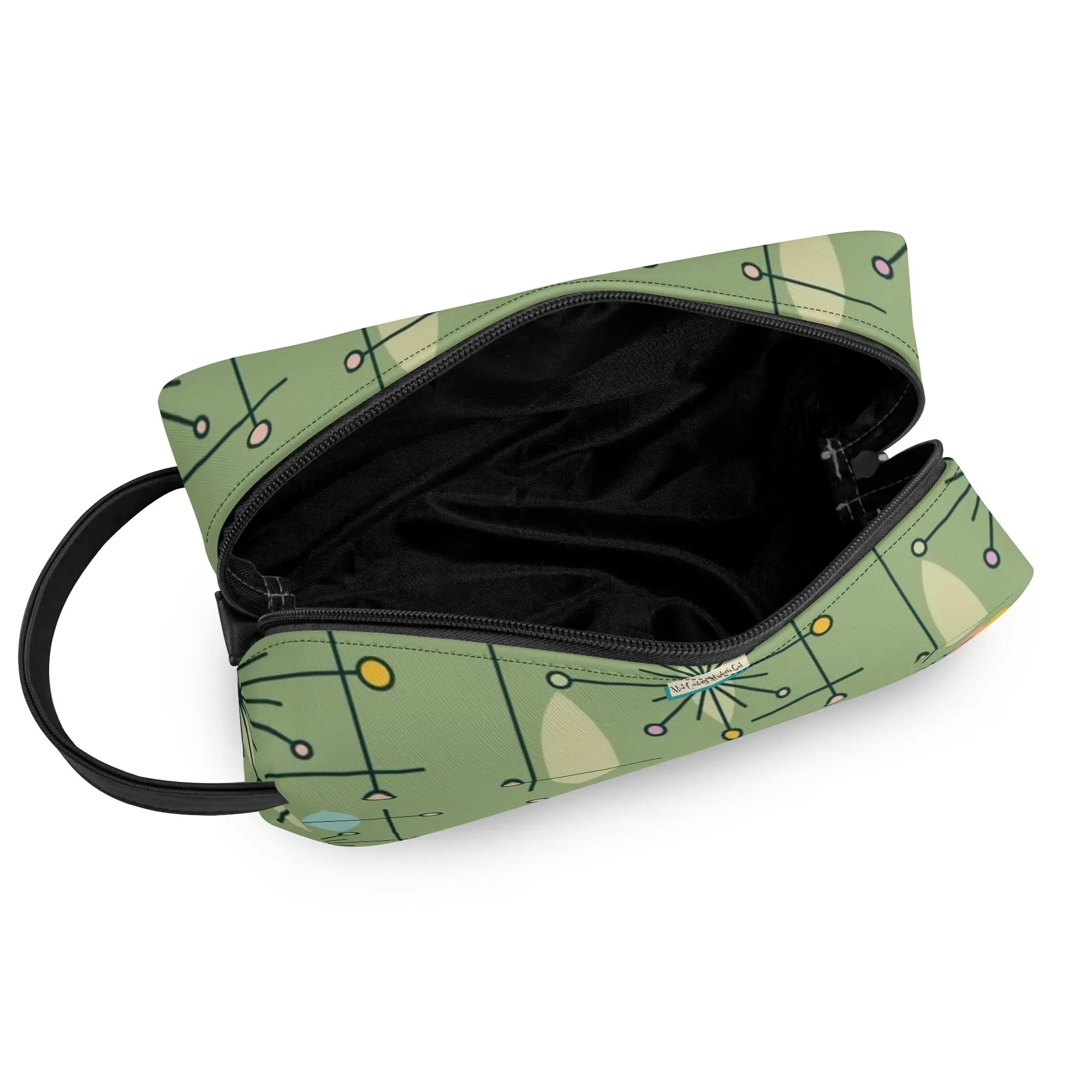 Mid Mod Kitschy Atomic Cat Travel Toiletry Bag