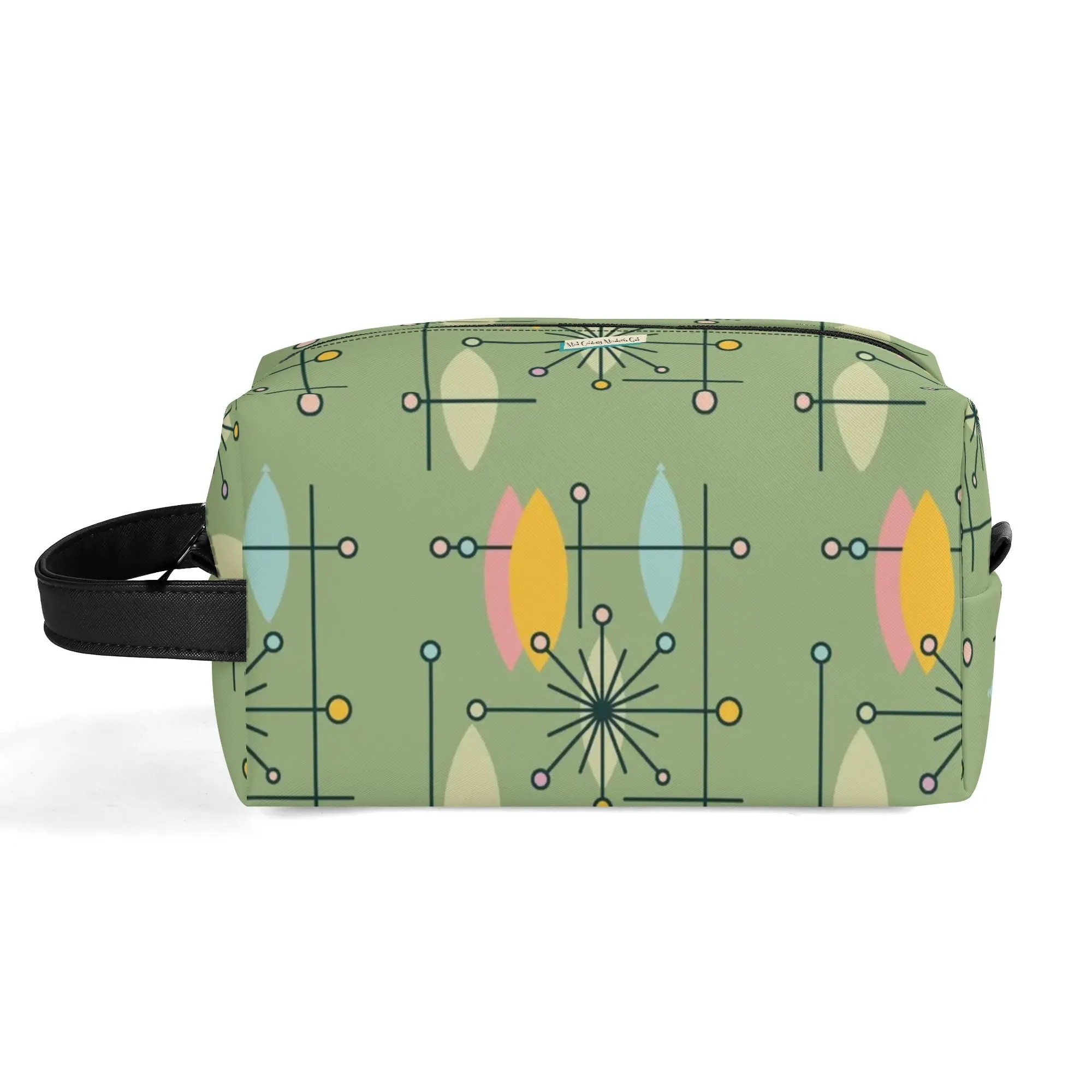 Mid Mod Kitschy Atomic Cat Travel Toiletry Bag