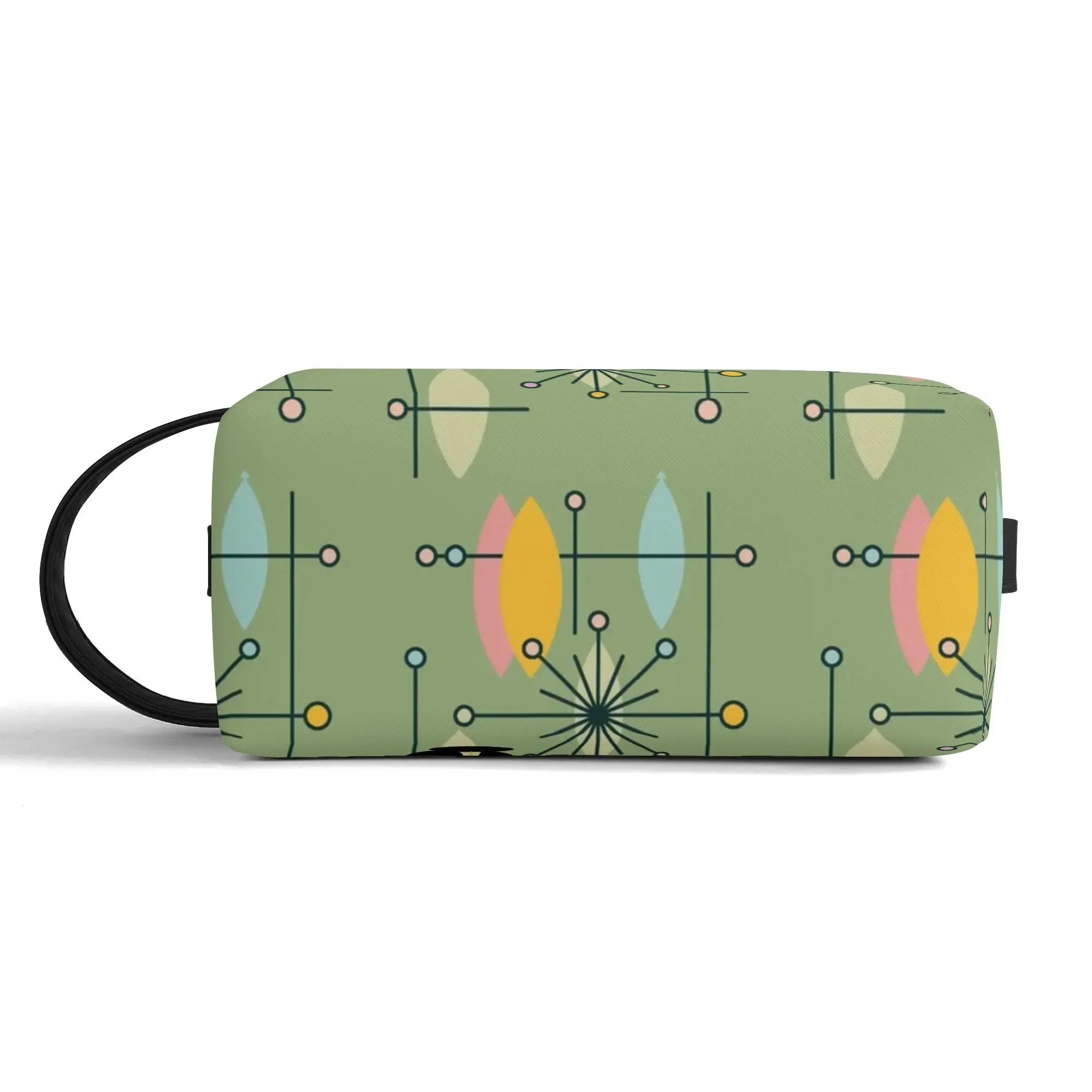 Mid Mod Kitschy Atomic Cat Travel Toiletry Bag