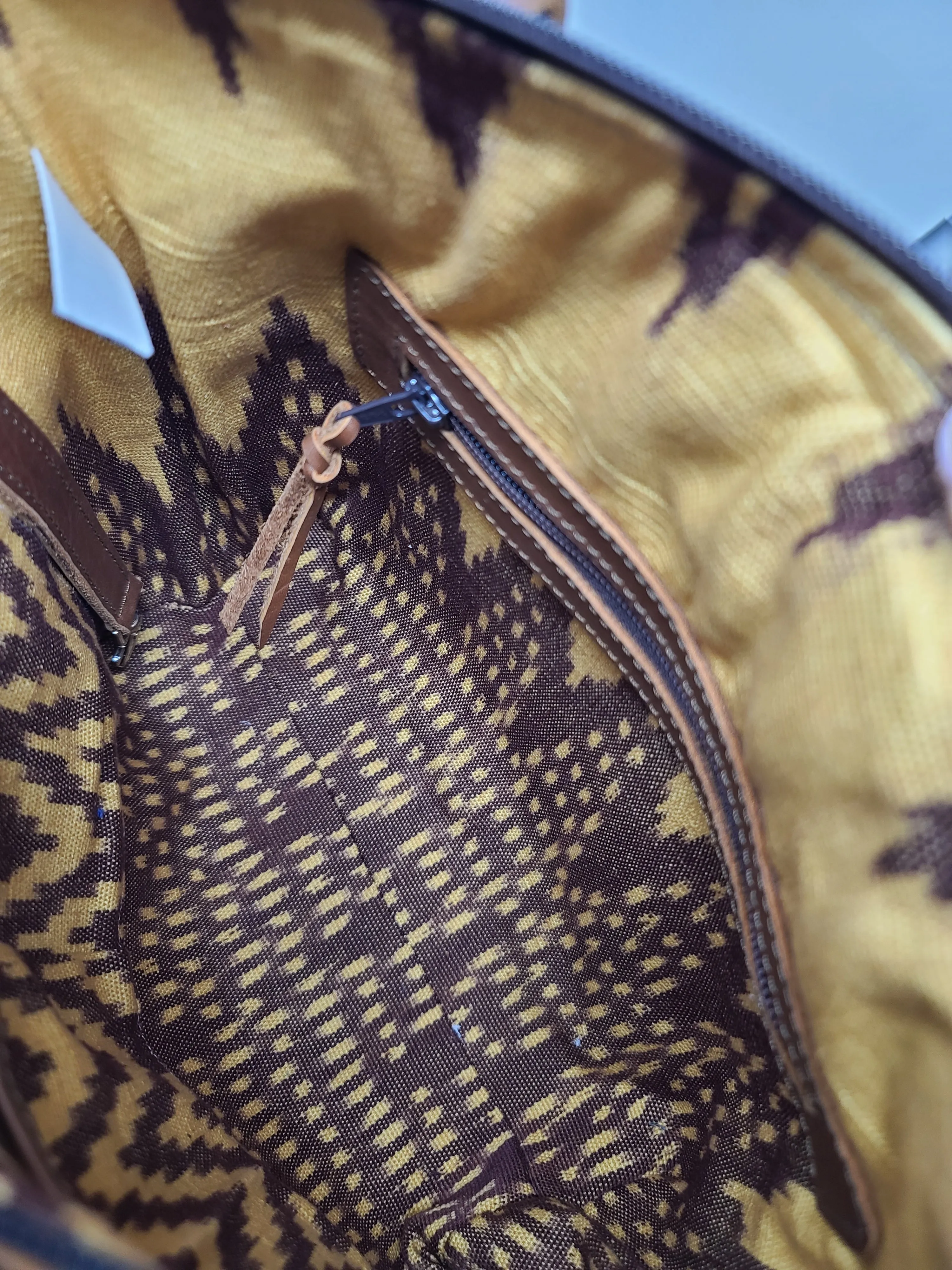 MINI CDB BROWN LEATHER NUTMEG JASPE LINED