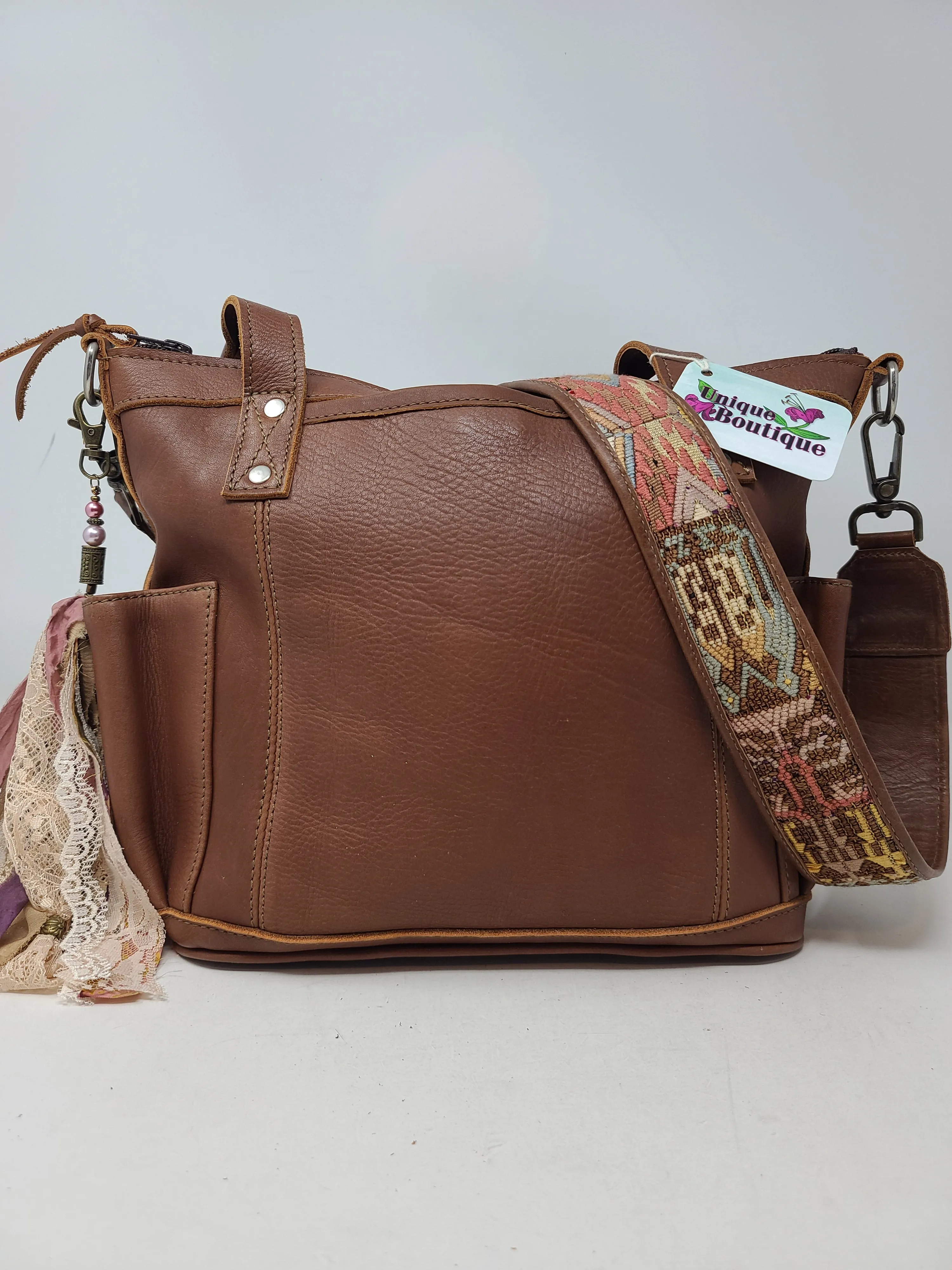 MINI CDB BROWN LEATHER NUTMEG JASPE LINED