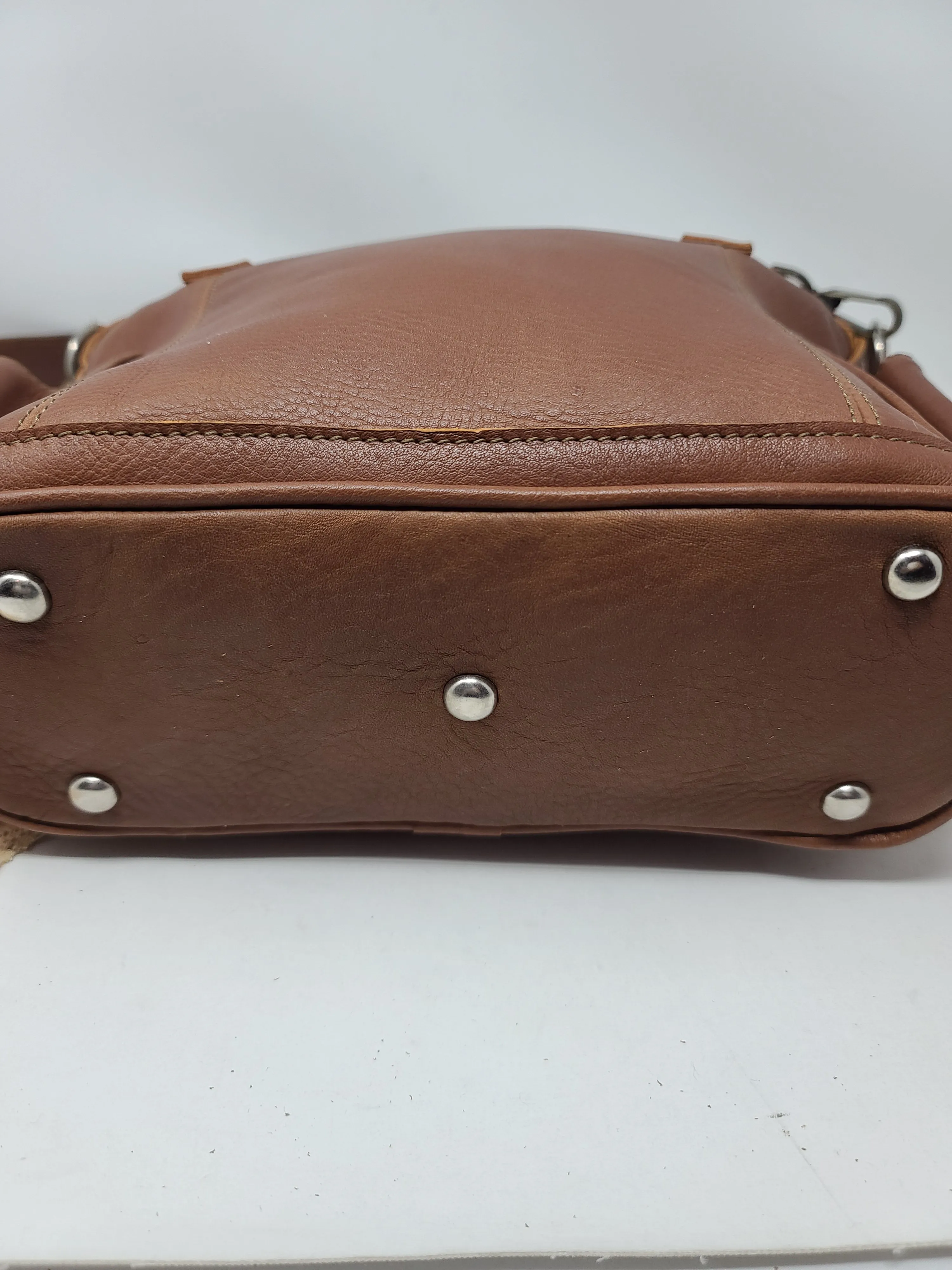 MINI CDB BROWN LEATHER NUTMEG JASPE LINED