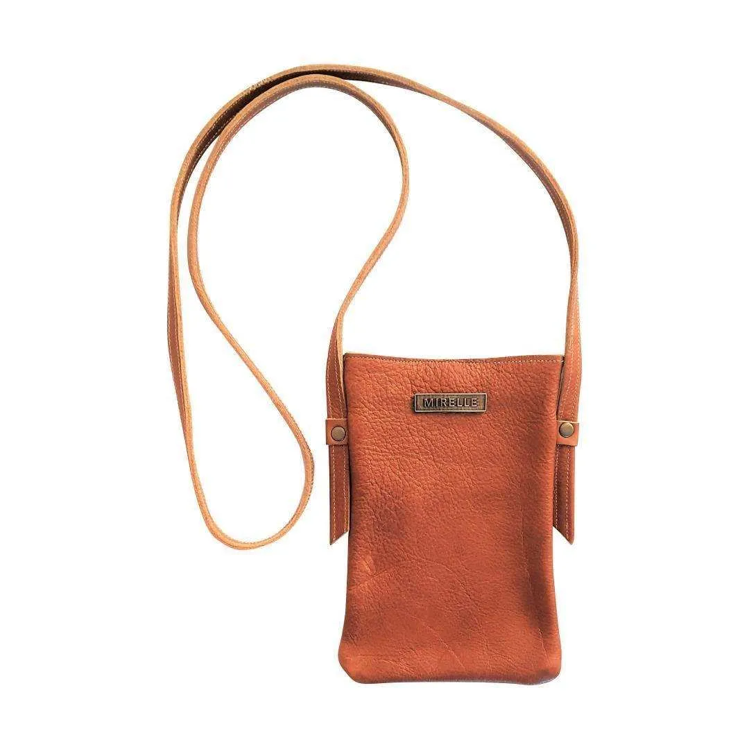 Mirelle Womens Leather Cellphone Sling Crossbody Handbag