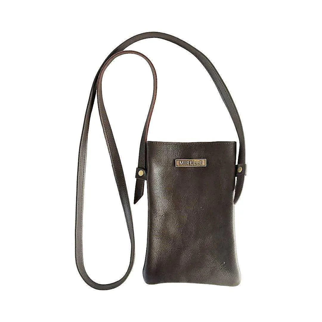 Mirelle Womens Leather Cellphone Sling Crossbody Handbag
