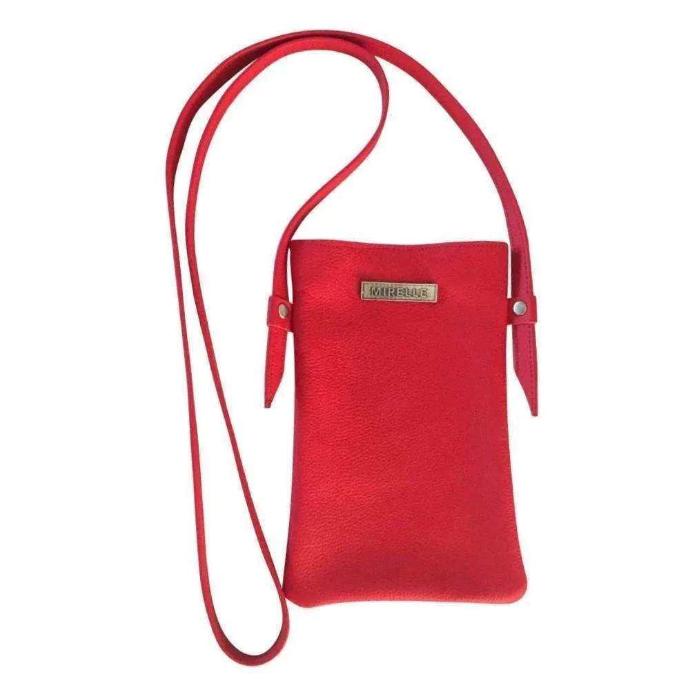 Mirelle Womens Leather Cellphone Sling Crossbody Handbag