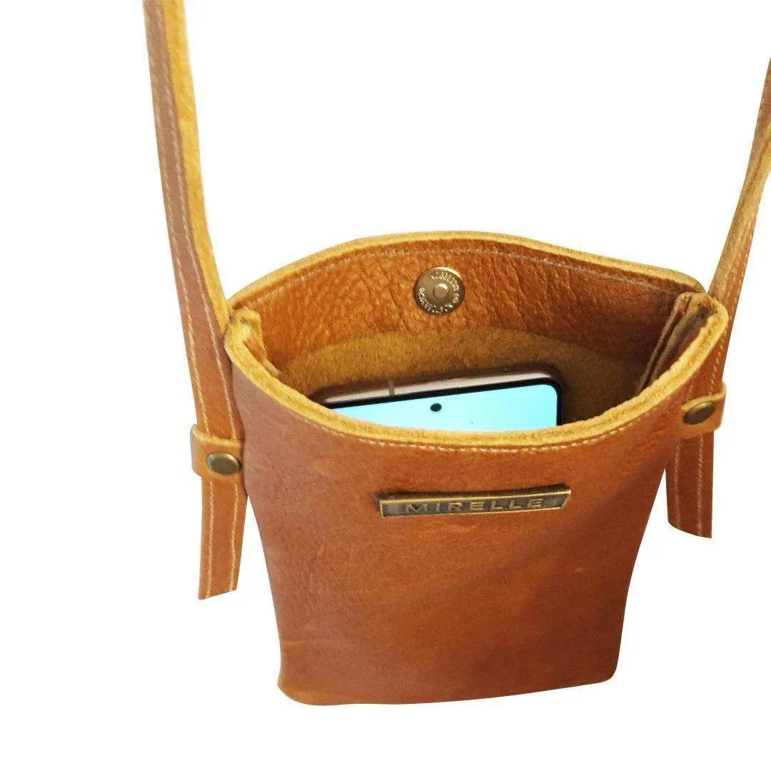 Mirelle Womens Leather Cellphone Sling Crossbody Handbag