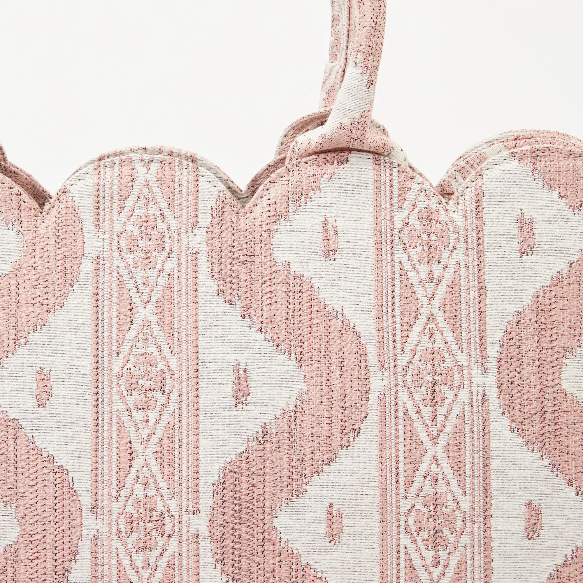 Mrs. Alice Tote Bag (Pink Ikat) With Bow