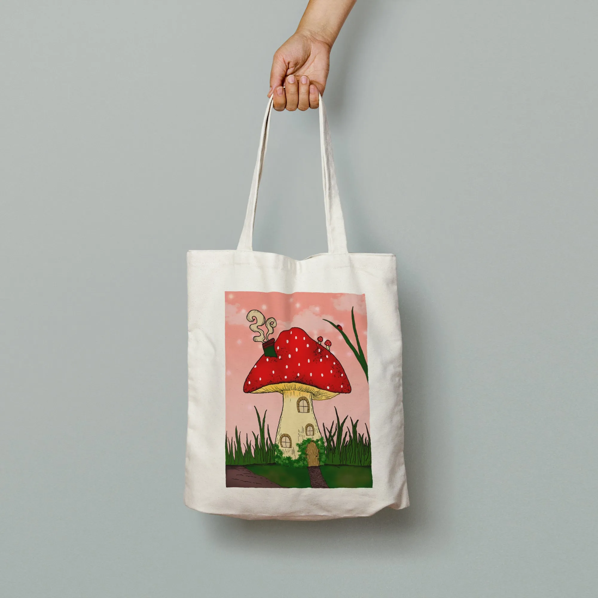 Mushroom House Tote Bag
