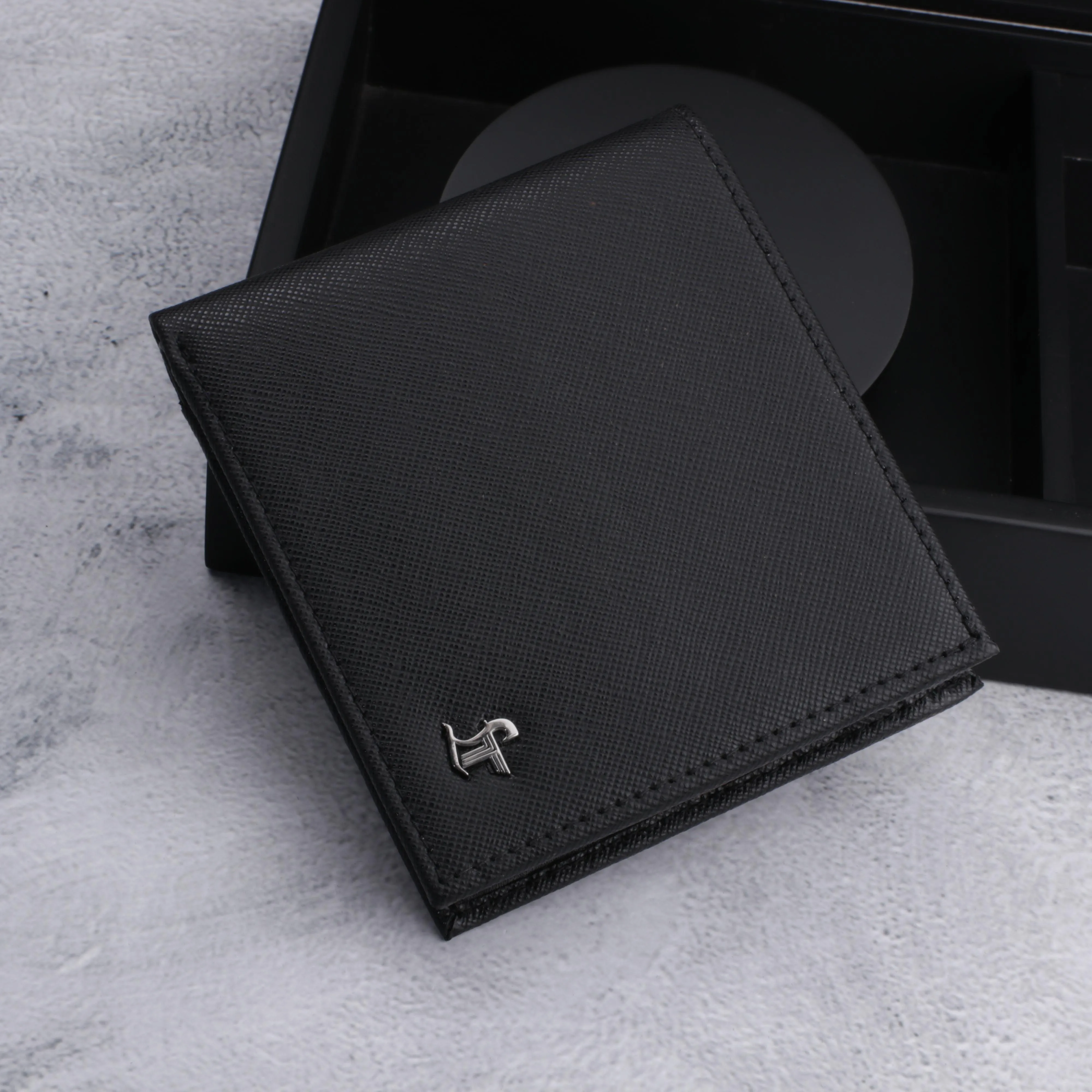 Premium Italian Saffiano Black Wallet