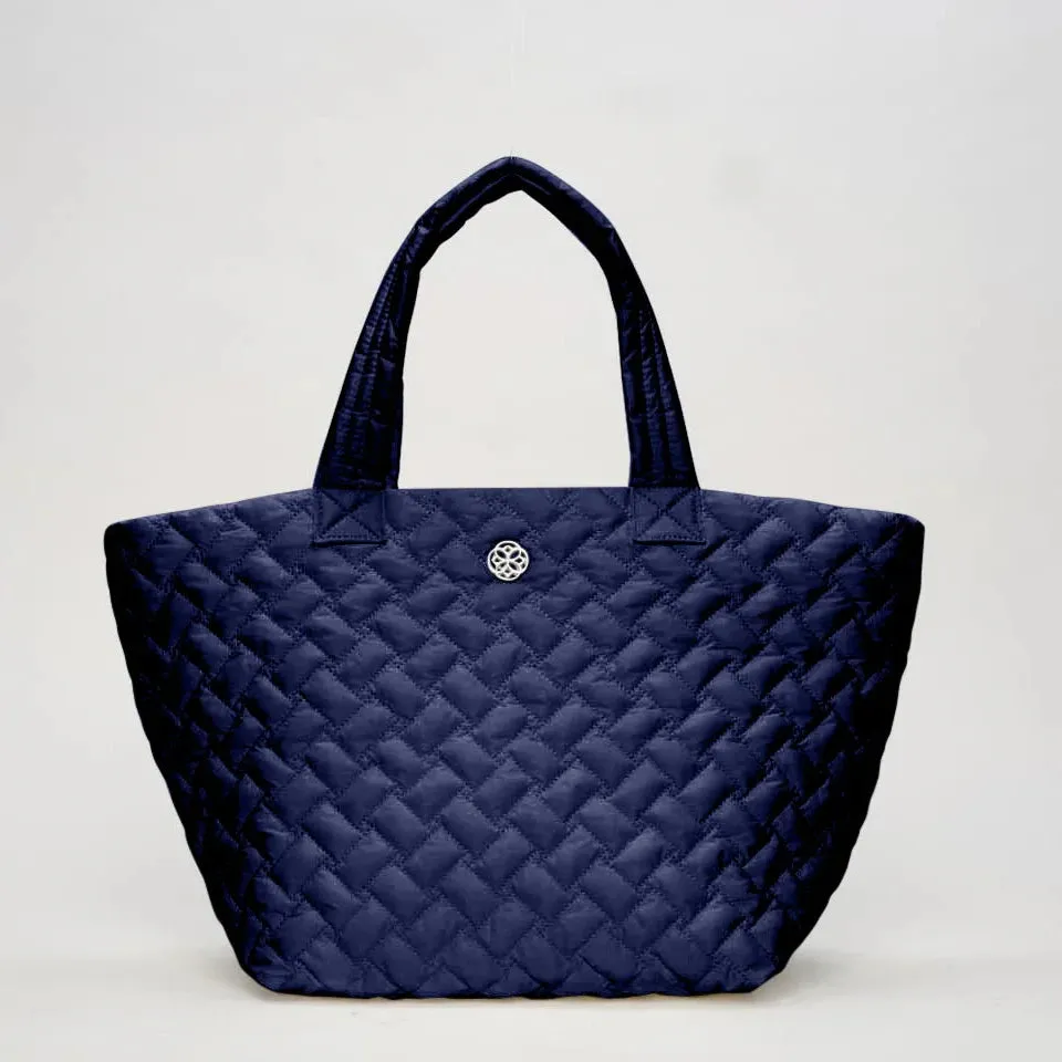 Ready Set Go Quilted Tote Bag - Navy