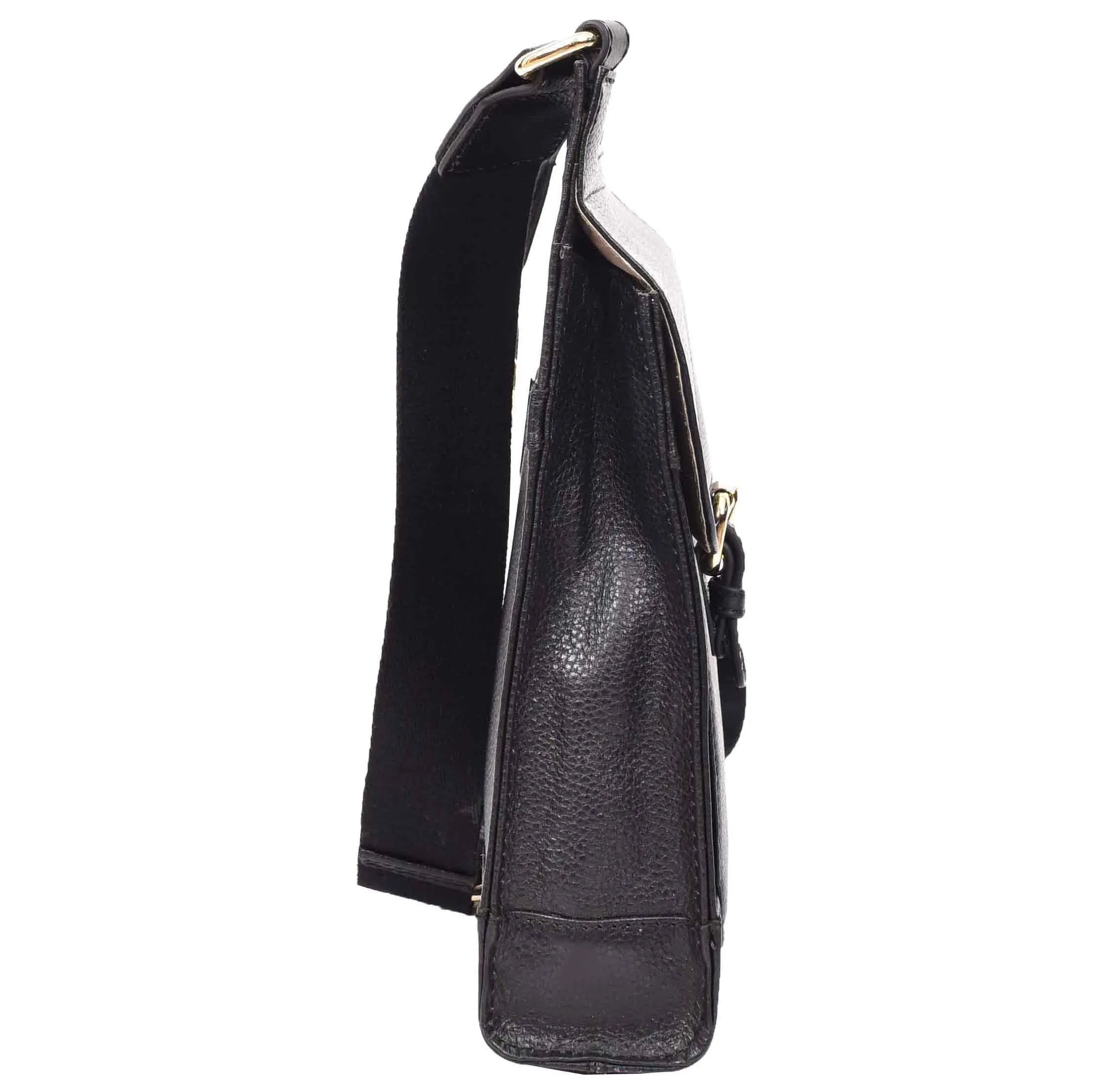 Real Leather Crossbody Bag Women's Casual Style Messenger Xela Black